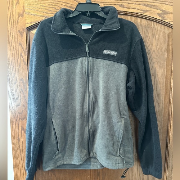 Men’s Columbia two tone fleece jacket black and gray - Picture 1 of 5